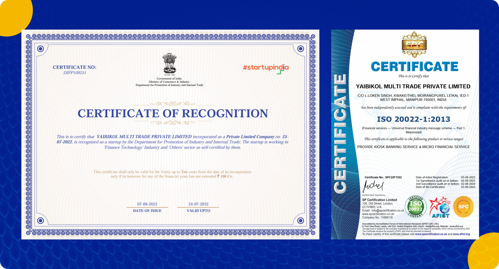Company Certificates